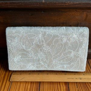 Formal clutch handbag- white bridal